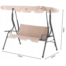 Садова гойдалка GardenLine VIP 170*110*153см Антраци́т