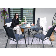 Комплект садових меблів GardenLine Verona-4 Grey круглий стіл