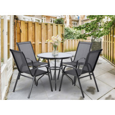 Комплект садових меблів GardenLine Verona-4 Grey круглий стіл