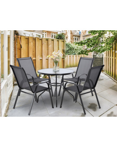Комплект садових меблів GardenLine Verona-4 Grey круглий стіл