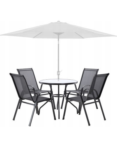 Комплект садових меблів GardenLine Verona-4 Grey круглий стіл