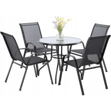Комплект садових меблів GardenLine Verona-4 Grey круглий стіл