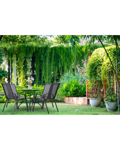 Комплект садових меблів GardenLine Verona-4 Grey круглий стіл