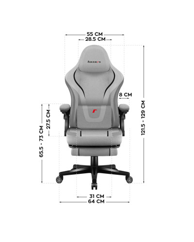 Комп'ютерне крісло Huzaro Force 4.6 Grey тканина