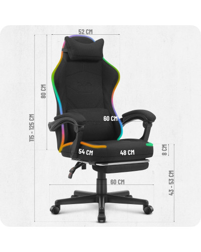 Крісло Cabro C502 LED Black тканина