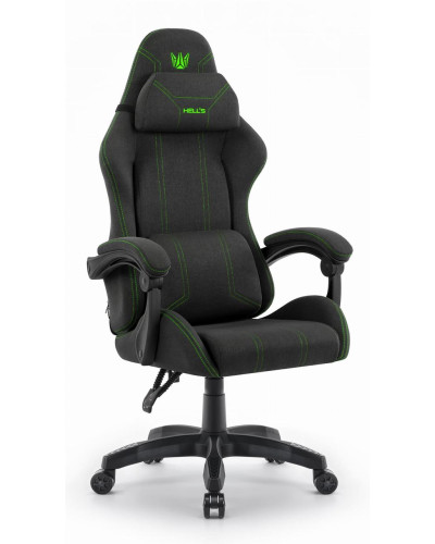 Комп'ютерне крісло Hell's HC-1014 Black-Green тканина
