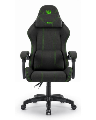 Комп'ютерне крісло Hell's HC-1014 Black-Green тканина