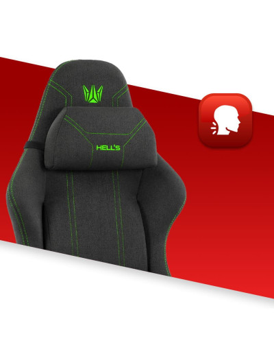 Комп'ютерне крісло Hell's HC-1014 Black-Green тканина