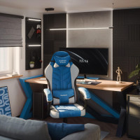 Комп'ютерне крісло Huzaro Force 2.7 Blue тканина