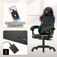 Комп'ютерне крісло Huzaro Force 2.7 RGB Black тканина