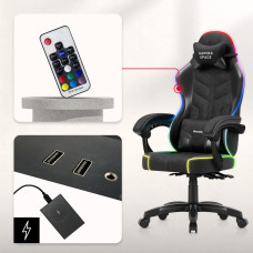Комп'ютерне крісло Huzaro Force 2.7 RGB Black тканина