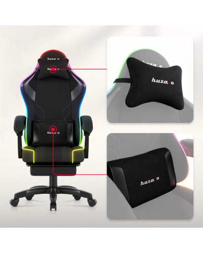 Комп'ютерне крісло Huzaro Force 3.7 RGB Black тканина