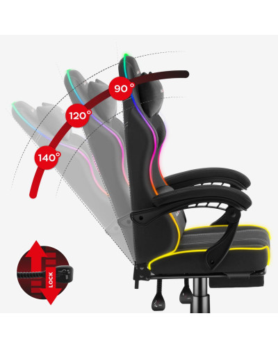 Комп'ютерне крісло Huzaro Force 3.7 RGB Black тканина