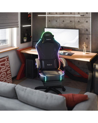 Комп'ютерне крісло Huzaro Force 3.7 RGB Black тканина