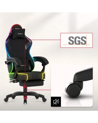 Комп'ютерне крісло Huzaro Force 3.7 RGB Black тканина