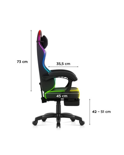 Комп'ютерне крісло Huzaro Force 3.7 RGB Black тканина