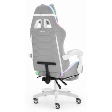 Комп'ютерне крісло Hell's HC-1039 LED RGB Grey-White (тканина)