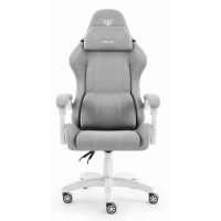 Комп'ютерне крісло Hell’s HC-1014 Grey-White тканина