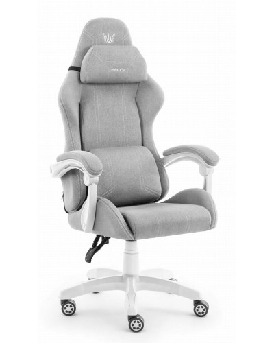 Комп'ютерне крісло Hell’s HC-1014 Grey-White тканина