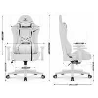 Комп’ютерне крісло Hell’s HC-2001 White-Black екошкіра