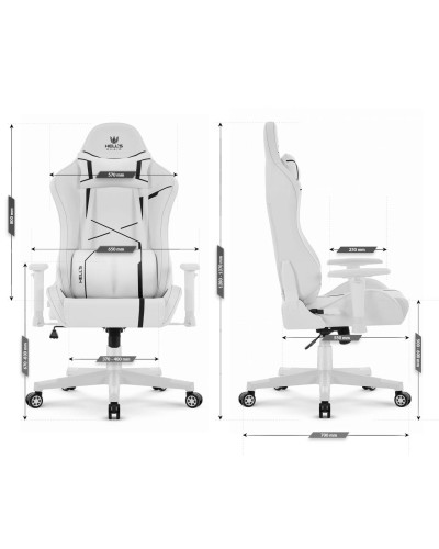 Комп’ютерне крісло Hell’s HC-2001 White-Black екошкіра