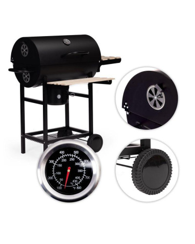 Вугільний гриль MultiGarden XXL BBQ0370 з кришкою, термометром та попільником