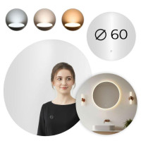 Кругле настінне дзеркало ModernHome з LED-підсвіткою 60 см.