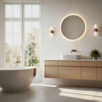 Кругле настінне дзеркало ModernHome з LED-підсвіткою 60 см.