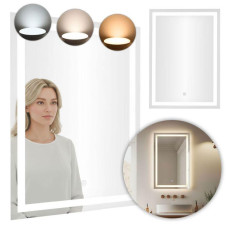 Прямокутне дзеркало ModernHome з LED-підсвічуванням (50х70 см)