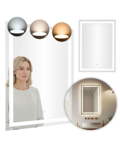 Прямокутне дзеркало ModernHome з LED-підсвічуванням (50х70 см)