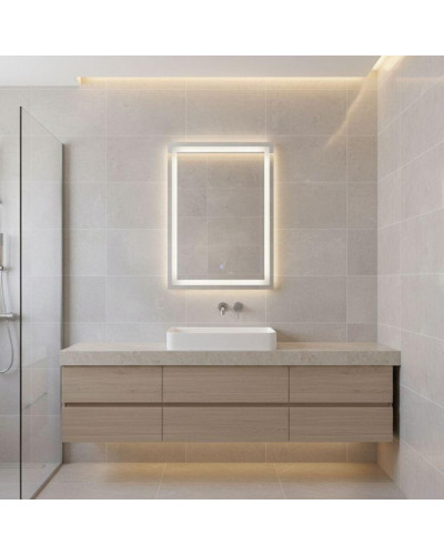 Прямокутне дзеркало ModernHome з LED-підсвічуванням (50х70 см)