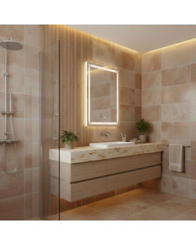 Прямокутне дзеркало ModernHome з LED-підсвічуванням (50х70 см)