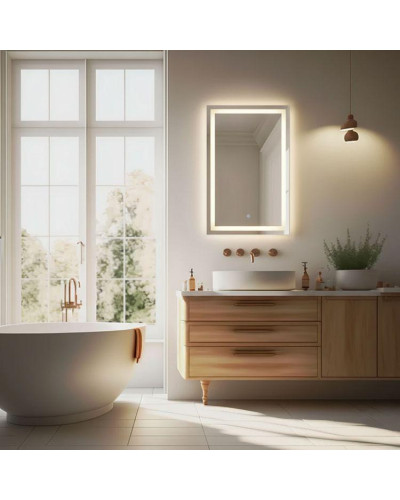 Прямокутне дзеркало ModernHome з LED-підсвічуванням (50х70 см)