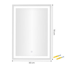 Прямокутне дзеркало ModernHome з LED-підсвічуванням (50х70 см)