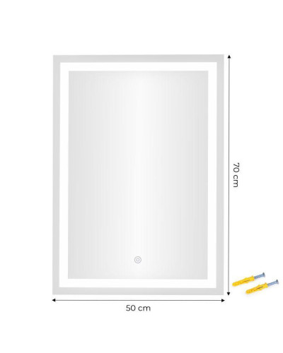 Прямокутне дзеркало ModernHome з LED-підсвічуванням (50х70 см)