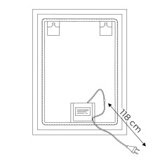 Прямокутне дзеркало ModernHome з LED-підсвічуванням (50х70 см)