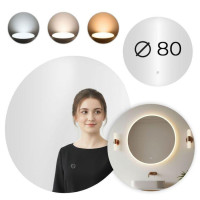Кругле настінне дзеркало ModernHome з LED-підсвіткою 80 см.