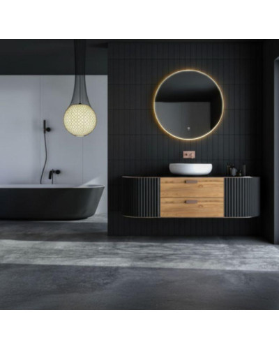 Кругле настінне дзеркало ModernHome з LED-підсвіткою 80 см.