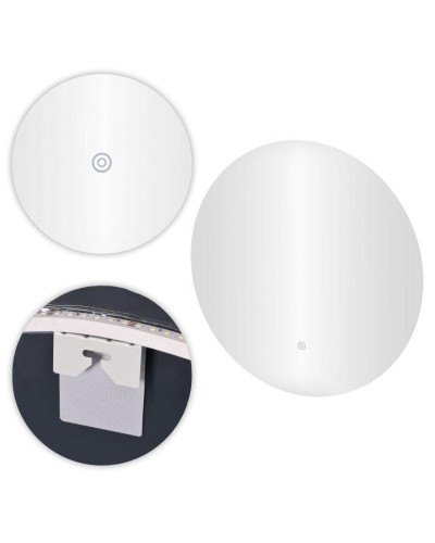 Кругле настінне дзеркало ModernHome з LED-підсвіткою 80 см.