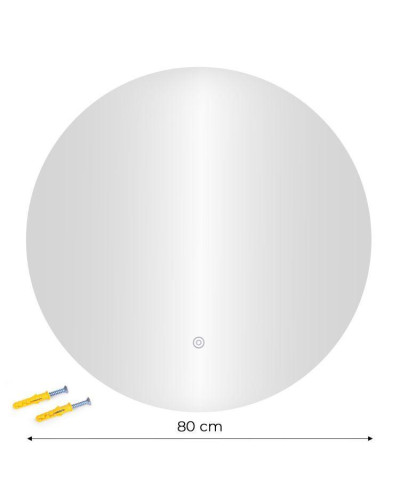 Кругле настінне дзеркало ModernHome з LED-підсвіткою 80 см.