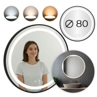 Кругле настінне дзеркало ModernHome Anti-Fog з LED-підсвіткою 80 см.