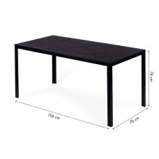 Садовий стіл MultiGarden 156x78 см Polywood (Чорний), металевий