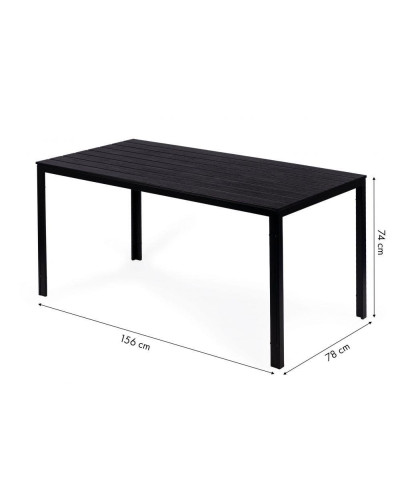 Комплект садових меблів MultiGarden Polywood-4, стіл 156x78 см. + 4 крісла з техротангу (Темно-коричневий)