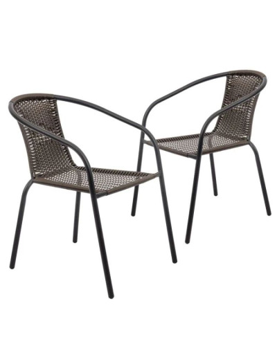 Комплект садових меблів Kontrast Garden-6 Brown на 6 осіб (стіл 120х70 см + 6 крісел)