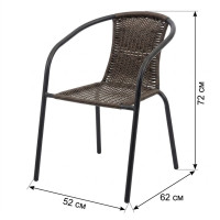 Комплект садових меблів Kontrast Garden-6 Brown на 6 осіб (стіл 120х70 см + 6 крісел)