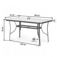 Комплект садових меблів Kontrast Garden-6 Brown на 6 осіб (стіл 120х70 см + 6 крісел)