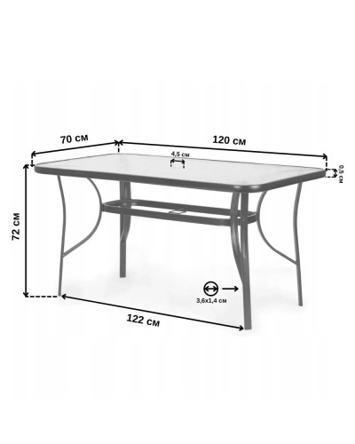 Комплект садових меблів Kontrast Garden-6 Brown на 6 осіб (стіл 120х70 см + 6 крісел)